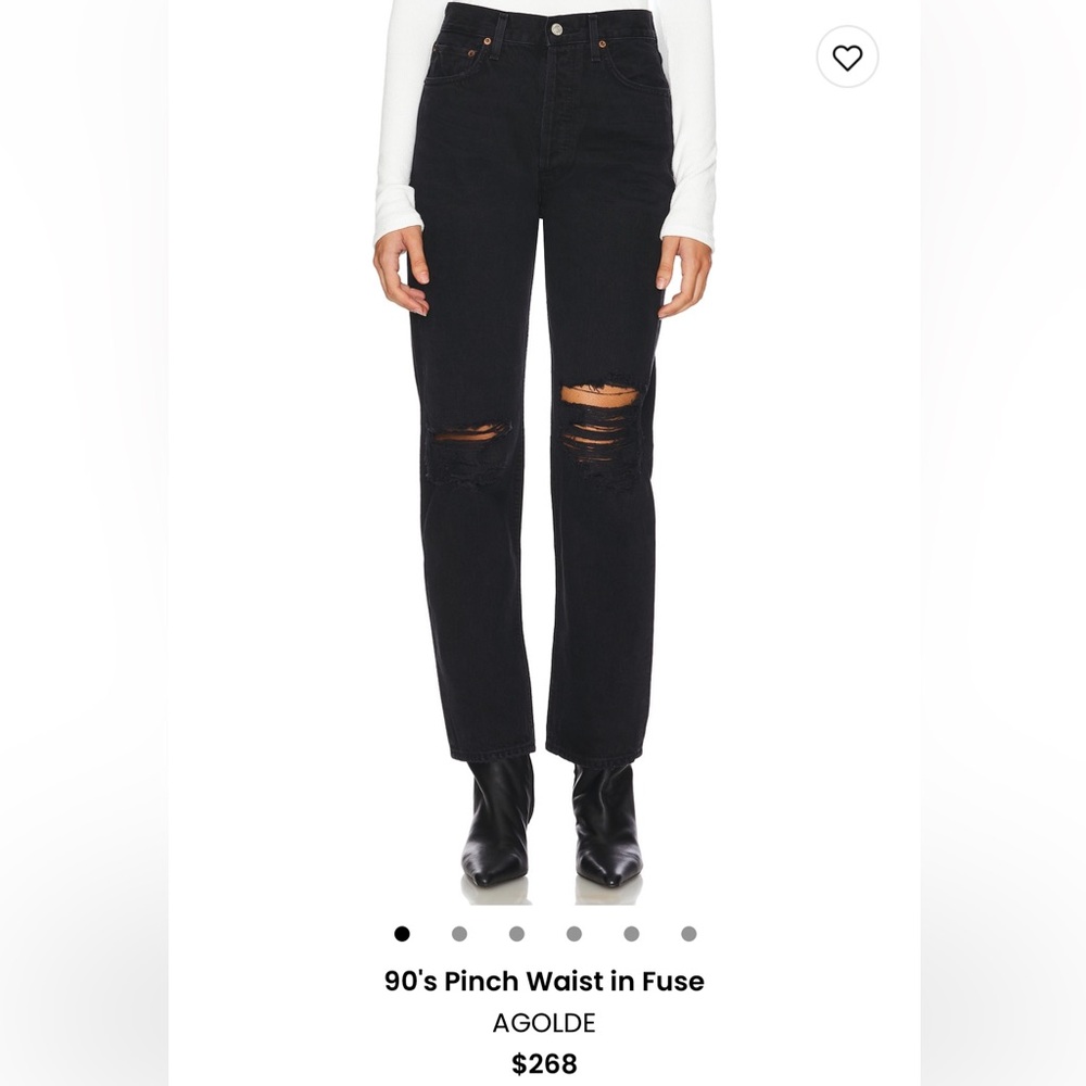 AGOLDE Women's Black 90's Pinch Waist Jeans